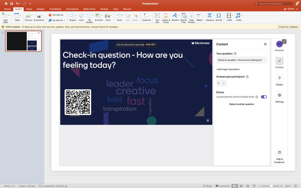 how do i share a mentimeter presentation in powerpoint